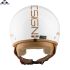 HELM BEON DESIGN GLANS WIT BRUIN LUXE M