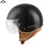 HELM BEON DESIGN GLANS ZWART BRUIN LUXE XL