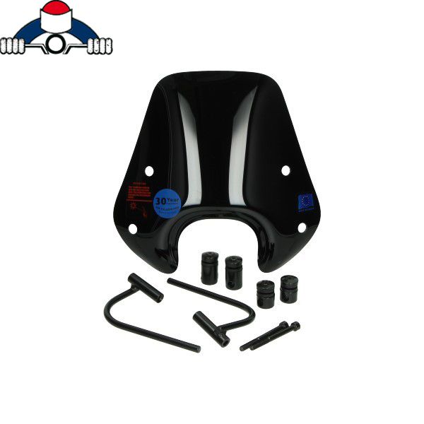 WINDSCHERM PIAGGIO ZIP 2000 LAAG SMOKE GLANSZWART | Leertouwer Bromfietsen  B.V.